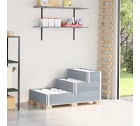 Vidaxl Collier De Palette À 3 Niveaux Gris 120x80cm Bois De Pin Massif