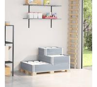 Vidaxl Collier De Palette À 3 Niveaux Gris 120x80cm Bois De Pin Massif