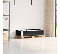 vidaXL Collier de palette noir 100x50 cm bois de pin solide