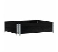 vidaXL Collier de palette 80x60 cm – Noir, bois de pin solide, cadre d'empilage, boîte à palette