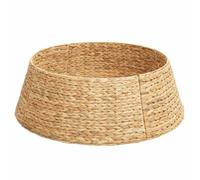 vidaXL Collier de Sapin de Noël Marron 75 x 75 x 25 cm Jacinthe d'eau, Décoration de Noël Ronde Moderne, Base d'arbre Festive, Accessoire Tendance pour Votre Salon