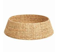 vidaXL Collier de Sapin de Noël Marron 90 x 90 x 28 cm Jacinthe d'eau, Décoration de Noël Ronde Moderne, Base d'arbre Festive, Accessoire Tendance pour Votre Salon