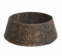 vidaXL Collier de Sapin de Noël Noir 60 x 60 x 22 cm Jacinthe d'eau, Décoration de Noël Ronde Moderne, Base d'arbre Festive, Accessoire Tendance pour Votre Salon