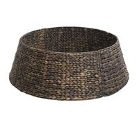 vidaXL Collier de Sapin de Noël Noir 75 x 75 x 25 cm Jacinthe d'eau, Décoration de Noël Ronde Moderne, Base d'arbre Festive, Accessoire Tendance pour Votre Salon