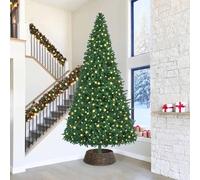 vidaXL Collier de Sapin de Noël Noir 90 x 90 x 28 cm Jacinthe d'eau, Décoration de Noël Ronde Moderne, Base d'arbre Festive, Accessoire Tendance pour Votre Salon