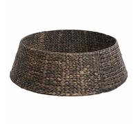 vidaXL Collier de Sapin de Noël Noir 90 x 90 x 28 cm Jacinthe d'eau, Décoration de Noël Ronde Moderne, Base d'arbre Festive, Accessoire Tendance pour Votre Salon