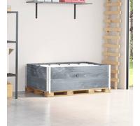 vidaXL Colliers de palette 2 pcs gris 120x80 cm bois de pin solide