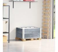 vidaXL Colliers de palette 2 pcs gris 80x60 cm bois de pin solide