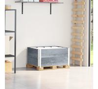 vidaXL Colliers de palette 2 pcs gris 80x60 cm bois de pin solide