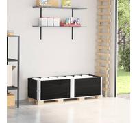 vidaXL Colliers de palette 2 pcs noir 150x50 cm bois de pin solide