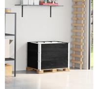 vidaXL Colliers de palette 3 pcs noir 80x60 cm bois de pin solide