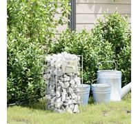 vidaXL Colonne Gabion avec Robinet 50x25x25 cm Acier Inoxydable