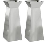 vidaXL Colonne planteur 2 pcs argent 40 x 40 x 100 cm acier