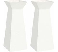 vidaXL Colonne Planteur 2 pcs Blanc 40 x 40 x 100 cm Acier