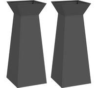 vidaXL Colonne Planteur 2 pcs Noir 40 x 40 x 100 cm Acier
