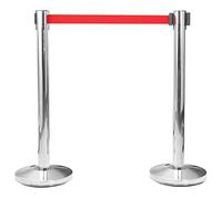 vidaXL Colonnes avec Bandes 4 pcs Barrière d'Aéroport Barrière de File d'Attente Cinéma Hôtel Concerts Vocaux Restaurant INOX Argenté