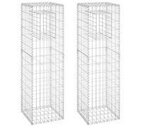 vidaXL Colonnes de gabion 2 pcs. 40x40x140 cm fer