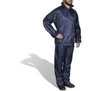 vidaXL Combinaison de pluie avec capuche 2 pièces Bleu marine L Bleu L G