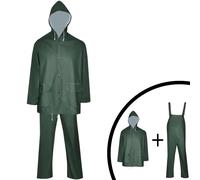 vidaXL Combinaison de pluie imperméable 2 pcs avec capuche vert XL