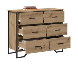vidaXL Commode 6-Tiroir Chêne Artisanal 91 x 35,5 x 74,5 cm