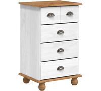 vidaXL Commode à tiroirs Blanc 45.8 x 40 x 79 cm Pin massif