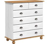 vidaXL Commode à tiroirs Blanc 91 x 40 x 95.5 cm Pin massif