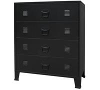 vidaXL Commode à tiroirs Métal Style Industriel 78 x 40 x 93 cm Noir