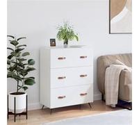 vidaXL Commode blanche 69,5 x 34 x 90 cm en bois d'ingénierie