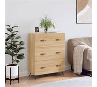 Vidaxl Commode Chêne Sonoma 69,5 X 34 X 90 Cm Bois D'ingénierie Multicolore