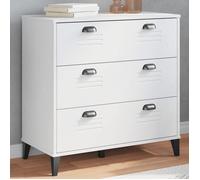 vidaXL Commode Armoire de Rangement avec Tiroirs Meuble de Chambre à Coucher Salon Intérieur Industriel Blanc Bois 374920