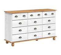 Vidaxl Commode Avec Tiroir Blanc 79 X 40 X 133,5 Cm Bois De Pin Massif Blanc