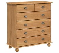 vidaXL Commode Askim Bois de Pin Massif 6 Unité de Rangement Traditionnelle Mobilier d'Organisation de Chambre à Coucher Solution Tiroir Maison Design Classique