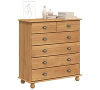 vidaXL Commode ASKIM Marron 91 x 40 x 95,5 cm Bois de pin Massif, Commode Élégante, Rangement Durable, Meuble Contemporain, Organisation Minimaliste pour Votre Maison