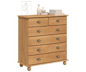 vidaXL Commode ASKIM Marron 91 x 40 x 95,5 cm Bois de pin Massif | Fait en bois de pin massif, Six grands tiroirs inclus, Design sympa qui va avec toutes les pièces