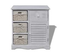vidaXL Commode avec 3 paniers Blanc
