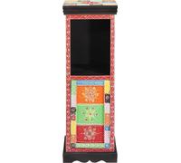 vidaXL Commode avec étagère Multicolore 30 x 30 x 90 cm Bois massif Mango