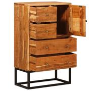 vidaXL Commode avec porte Naturel 55 x 30 x 90 cm Bois d'Acacia Massif