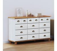 Vidaxl Commode Avec Tiroir Blanc 79 X 40 X 133,5 Cm Bois De Pin Massif Blanc