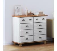 vidaXL Commode avec tiroir Blanc 91 x 40 x 79 cm Bois de pin massif