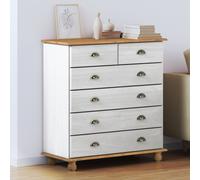 vidaXL Commode avec tiroir Blanc 91 x 40 x 95,5 cm Bois de pin massif Blanc