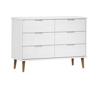 vidaXL Commode Blanc 113x40x80 cm Bois de pin massif