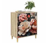 vidaXL Commode BORNE Imprimé Pivoine légère 66 x 36,5 x 75 cm Sonoma, Commode Moderne, Design rectangulaire pour Le Rangement Chambre & Salon, Bois aggloméré, Essentiels Pratiques pour la Maison