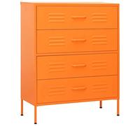vidaXL Commode Buffet Armoire à Tiroirs Meuble de Rangement Armoire de Rangement Salon Salle de Séjour Intérieur Orange 80x35x101,5 cm Acier