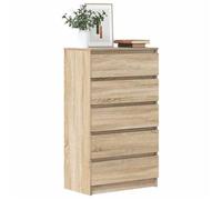 vidaXL Commode, Buffet avec 5 Tiroirs, Armoire de Rangement, Meuble de Salle de Séjour Chambre à Coucher, Moderne, Chêne 823019