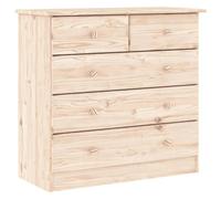 Vidaxl Commode Alta 77x35x73 Cm Bois Massif De Pin Marron