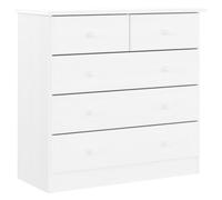 Vidaxl Commode Alta Blanc 77x35x73 Cm Bois Massif De Pin Blanc