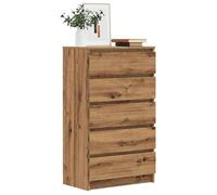 vidaXL Commode chêne artisanal 60x36x103 cm bois d'ingénierie avec tiroirs et coffre