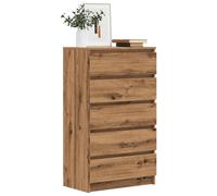 Vidaxl Commode Chêne Artisanal 60x36x103 Cm Bois D'ingénierie Marron