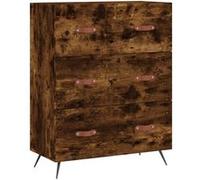 vidaXL Commode chêne fumé 69,5 x 34 x 90 cm bois d'ingénierie Marron G