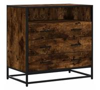 vidaXL Commode chêne fumé 70x41x70 cm Bois d'ingénierie, Coffre, Commode, Armoire avec tiroirs, coffres, commodes, Armoire de Rangement